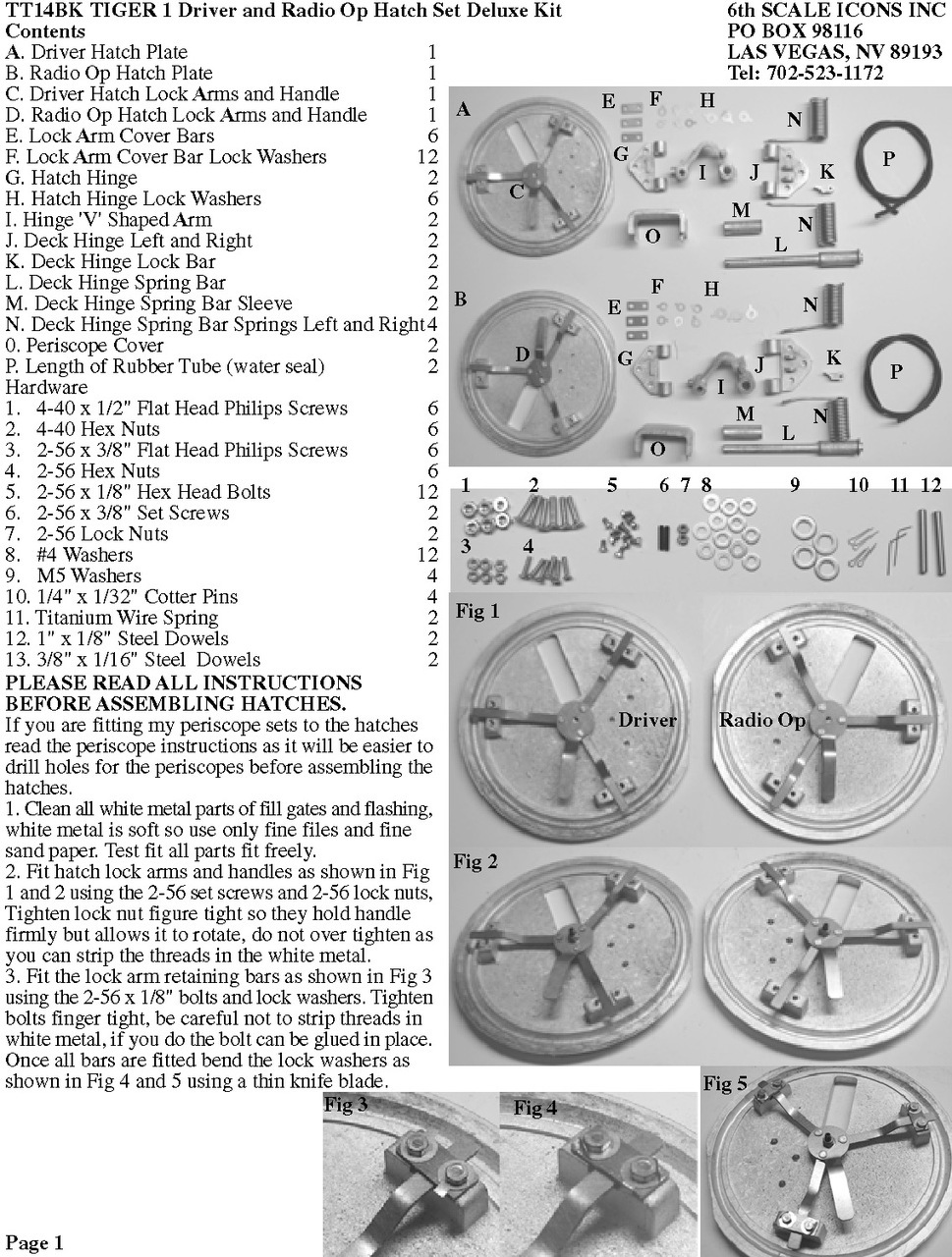  Product image 3 of the product “TIGER Fahrer und Funker Luken 1/6 Metal ”