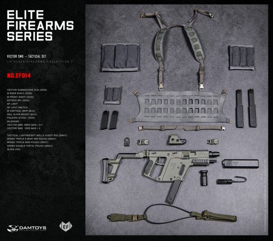  Product image 4 of the product “1/6 Elite Firearms Series 3 - Vector SMG Tactical Set (Olive Drab) ”