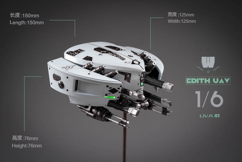  Product image 4 of the product “LED Light Up Edith UAV Drone (Grey) 1/6 ”