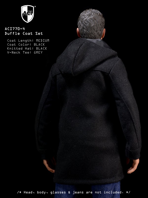  Product image 4 of the product “Medium Duffle Coat Set (Black) Toni 1/6 ”