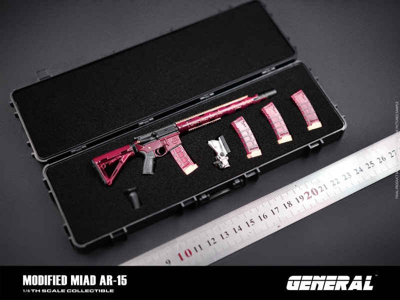  Product image 4 of the product “Modified Miad AR-15 Assault Rifle (Red) mit Case 1/6 ”