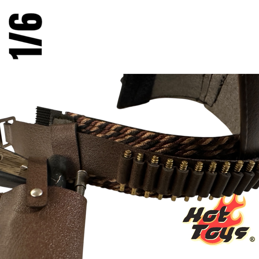  Product image 4 of the product “leather-like brown belt with ammo clips and pistol holster 1/6 ”