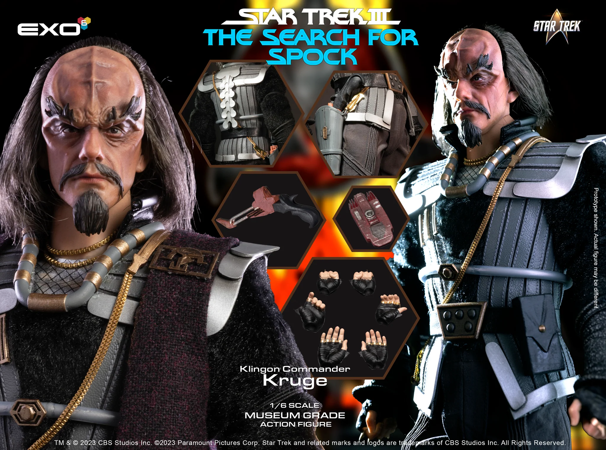  Product image 6 of the product “1/6 Scale Klingon Commander Kruge ”