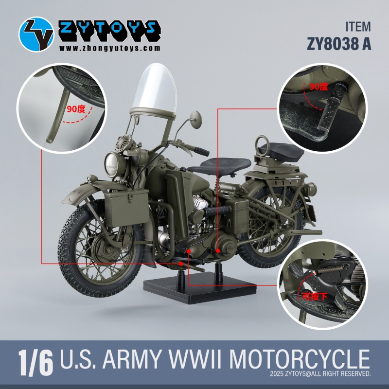  Artikelbild 6 des Artikels “US Army WWII Harley-Davidson Motorcycle (Olive Drab) 1/6 “